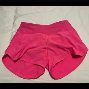 Sonic Pink Lululemon Speed Up Lined 4 Inch Shorts